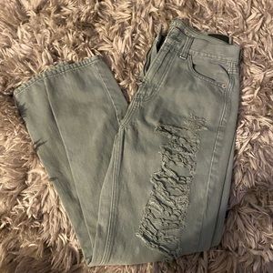 olive green mom jeans